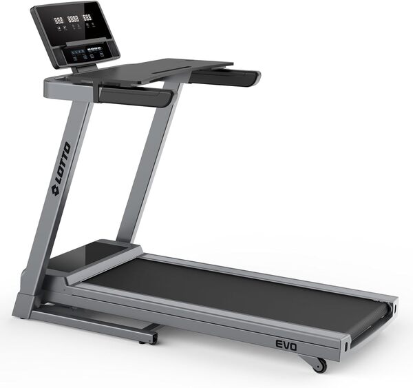 LOTTO Evo Tapis de Course Electrique Pliable,3.75 HP,Max 120kg,Bluetooth Anyrun/Kinomap/Zwift,Inclinaison Automatique,Computer LED,Vitesse 1-16 km/h, 125x45 cm