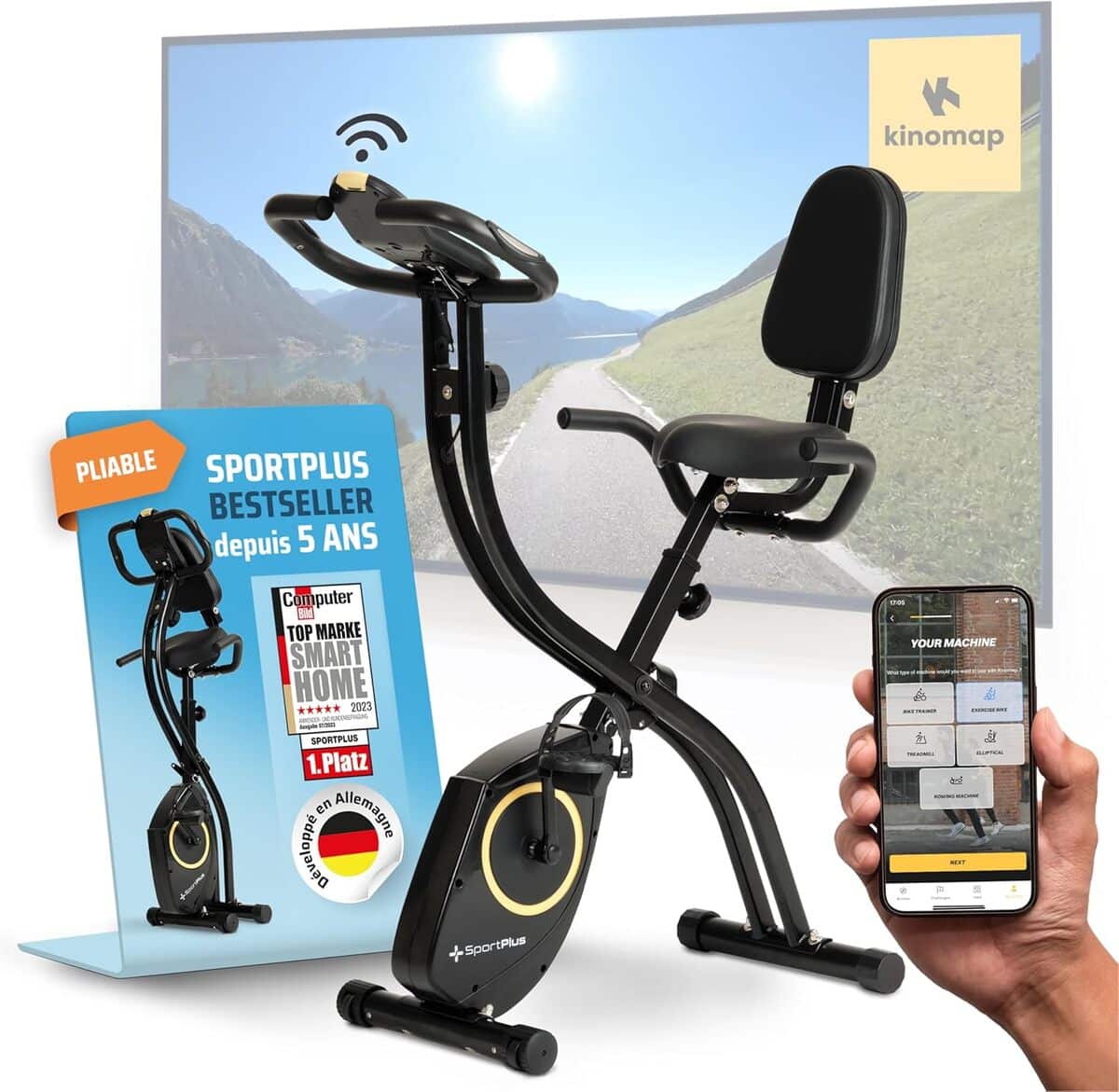 Test : sportplus X-Bike, vélo d'appartement pliable