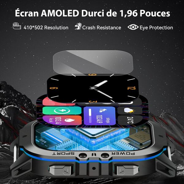 OUKITEL Montre Connectée Homme,1.96