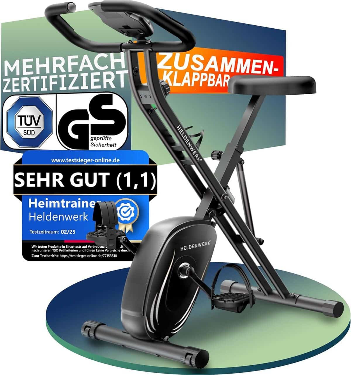 Test du vélo d'appartement pliable Heldenwerk 2025 : confort et silence