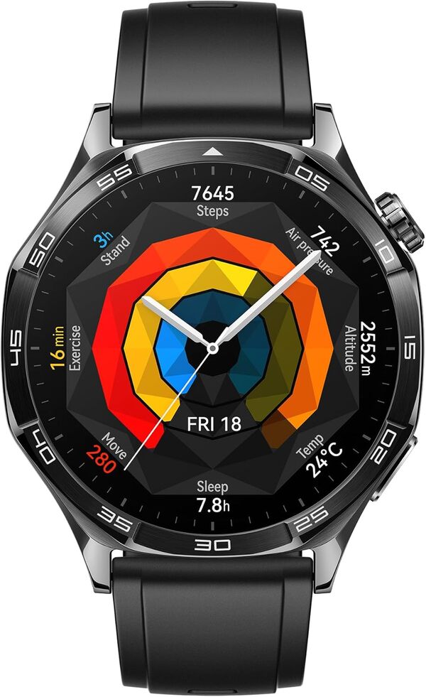HUAWEI Watch GT 5 46mm Montre Connectée, Design aux Lignes épurées, Nouvelle expérience de Course à Pieds et de Cyclisme, Suivi de la santé, Jusqu'à 14 Jours d'autonomie, iOS & Android, Noir