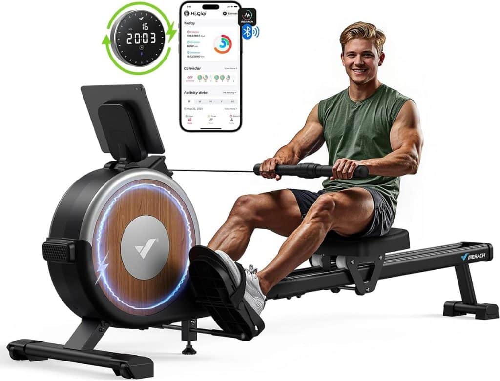 Rameur Magnétique DMASUN 2026 - 16 Niveaux Résistance, Écran LCD, App Connectée - Double Rail, Pliable - Capacité 160 Kg