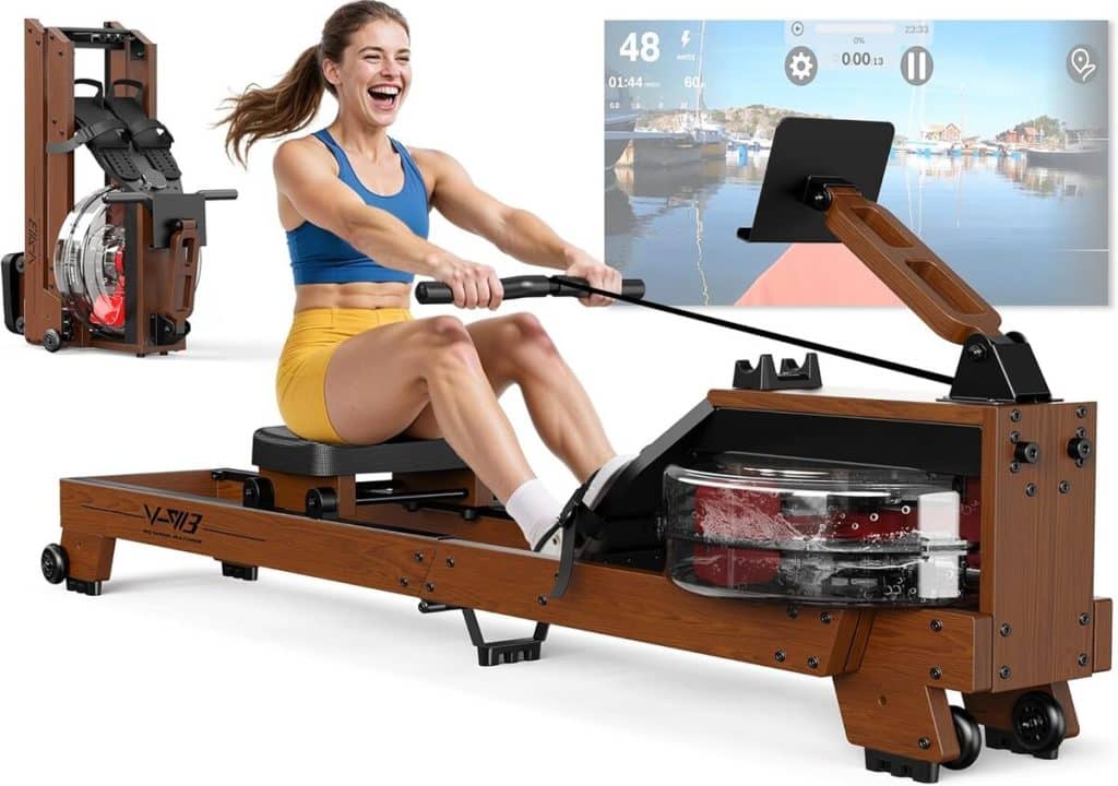 Test du rameur pliable Orisyn en bois avec Bluetooth