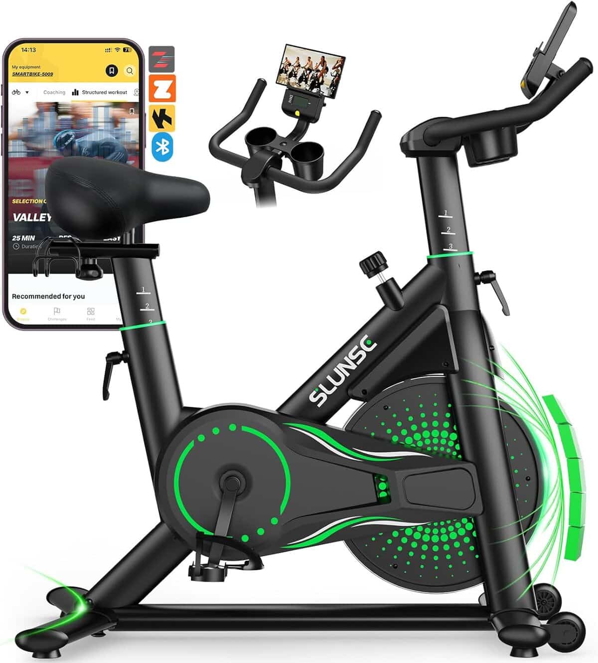 Test : vélo d'appartement SLUNSE, silencieux et multifonctionnel