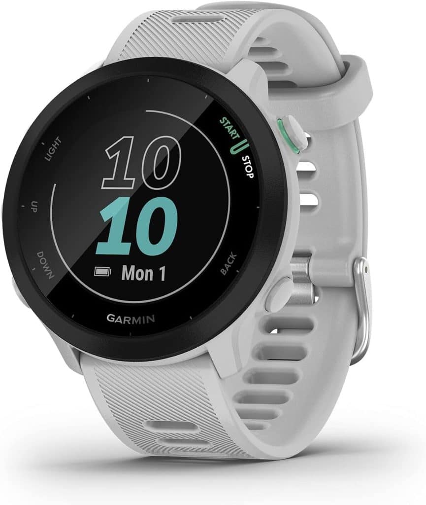 Test de la montre GPS Garmin Forerunner 55 blanche reconditionnée
