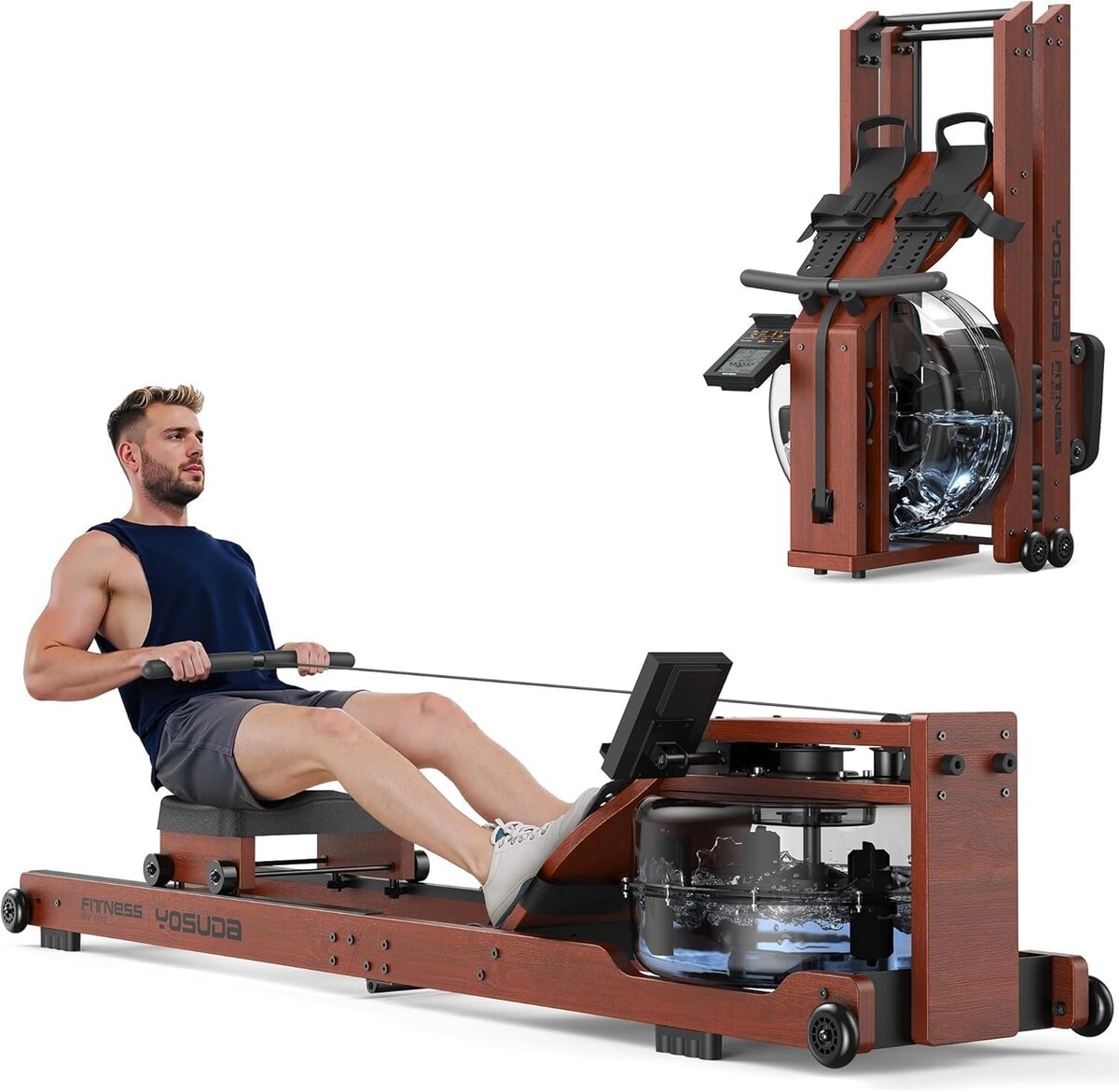 Test du rameur pliable Yosuda : performance et élégance en bois massif