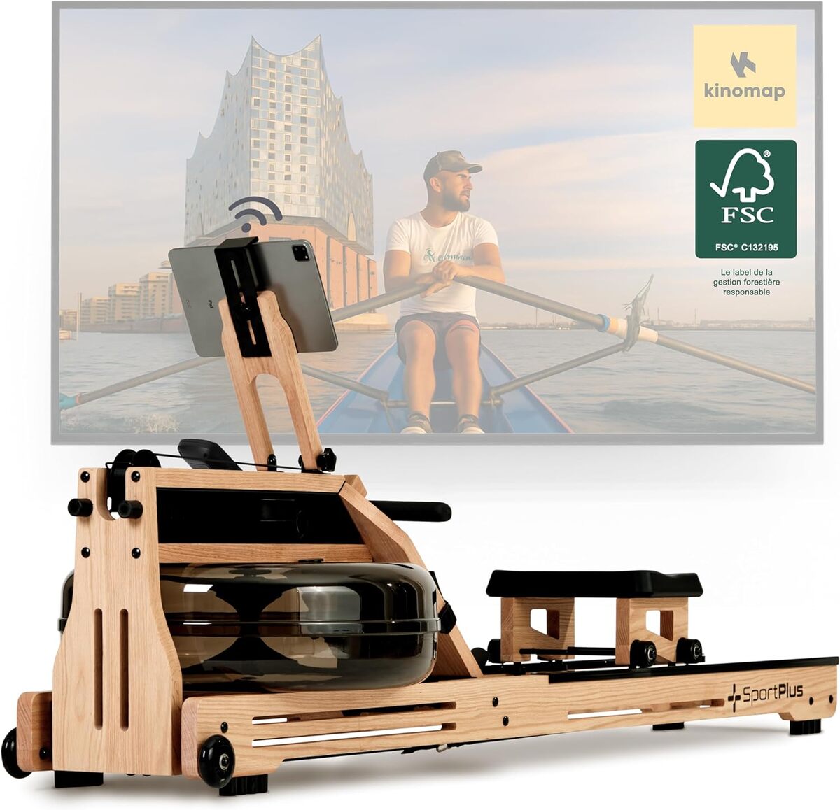 Test du rameur SportPlus en chêne avec ordinateur