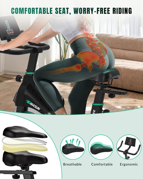 8715A DMASUN Vélo d'appartement avec résistance magnétique, ergomètre avec écran LCD, entraînement cardio, spinning bike, intérieur et fitness, charge maximale : 160 kg