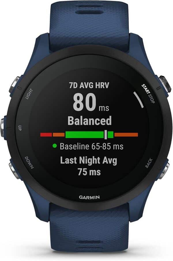 Garmin Forerunner 255 – Montre GPS Multisports connectée de Running – Bleue - Boîtier 46 mm (Reconditionné)