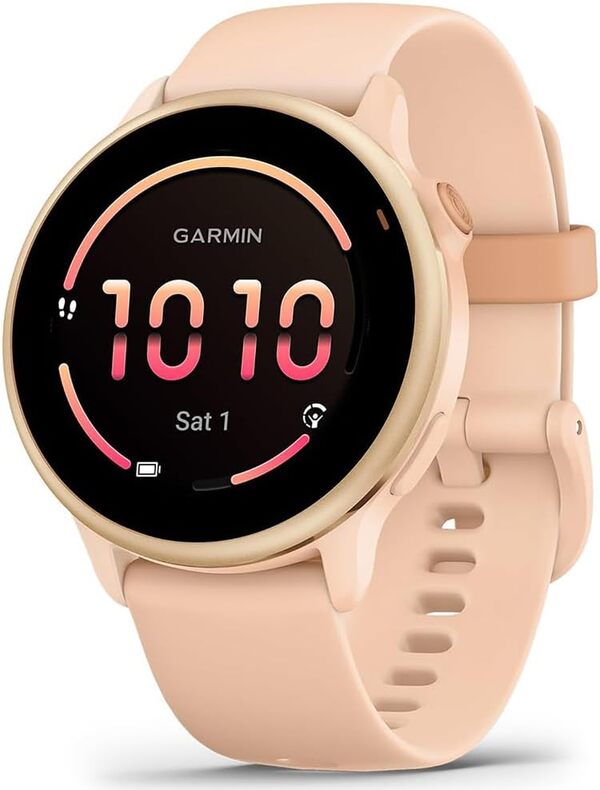 Garmin VIVOACTIVE 6 010-02985-03 Montre intelligente GPS de santé et de remise en forme Rose aube avec bracelet en silicone et pack de protection amélioré 2 ans CPS