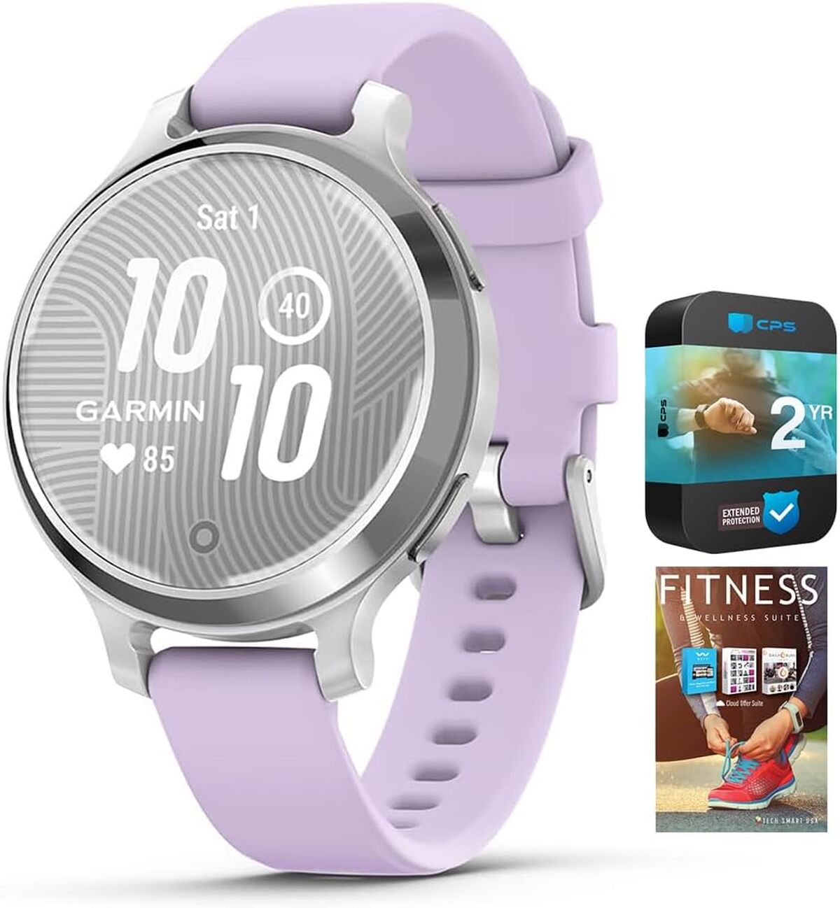 Test de la Garmin Lily 2 Active : montre intelligente en argent et silicone violet