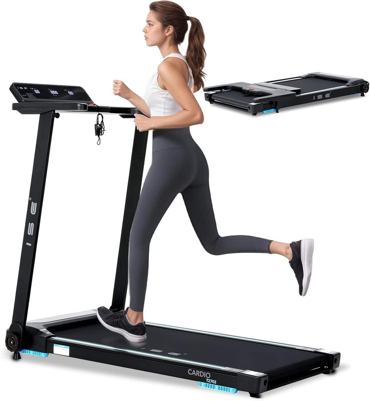 Test : tapis de course ISE 750W inclinable et pliable