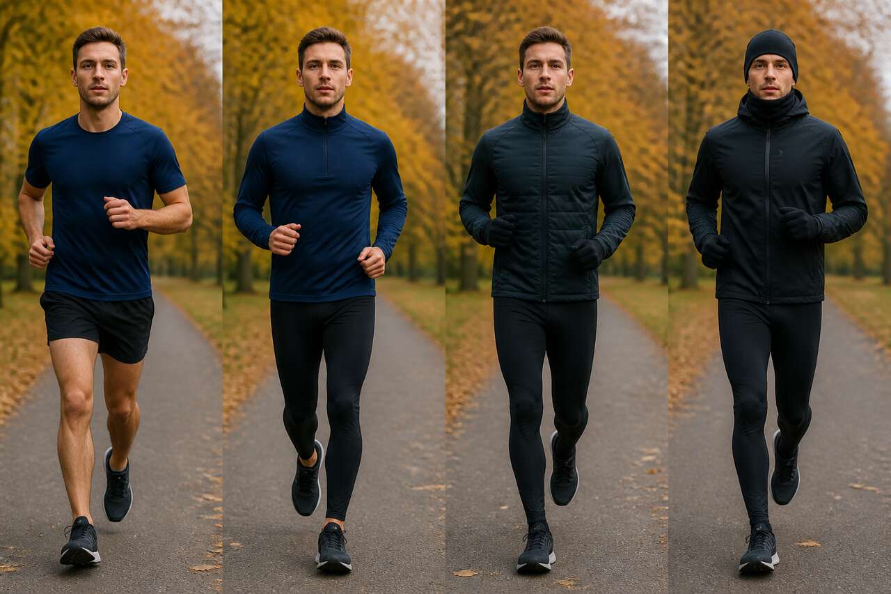 Tenue de running selon la temp&eacute;rature: rep&egrave;res 20, 15, 12 et 10 degr&eacute;s